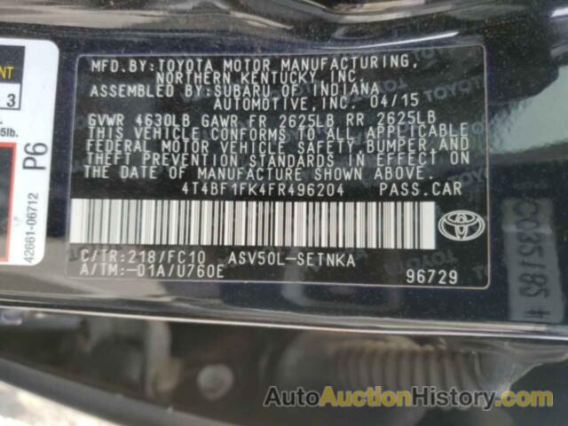 TOYOTA CAMRY LE, 4T4BF1FK4FR496204