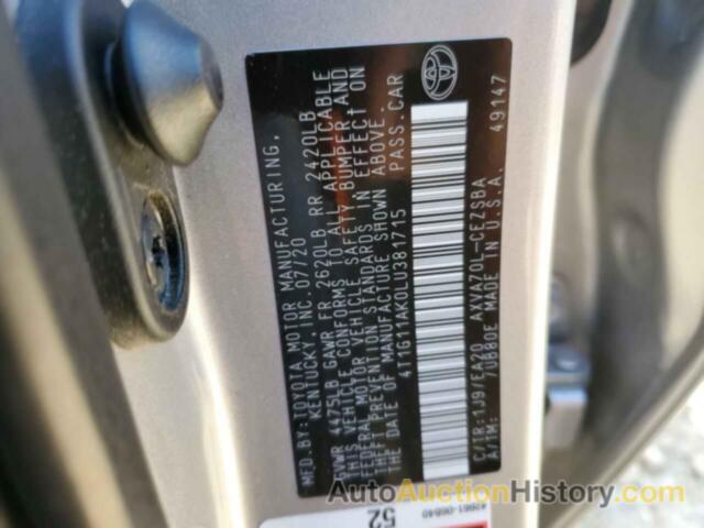 TOYOTA CAMRY SE, 4T1G11AK0LU381715