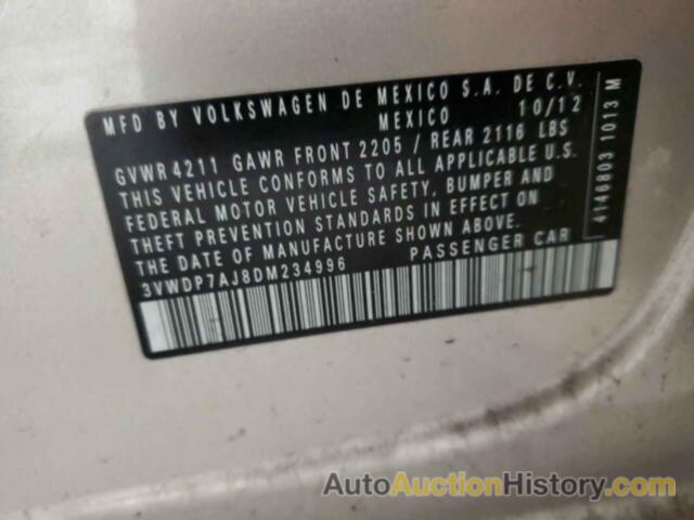 VOLKSWAGEN JETTA SE, 3VWDP7AJ8DM234996