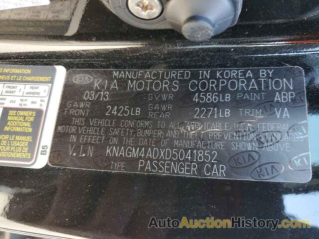 KIA OPTIMA HYBRID, KNAGM4ADXD5041852