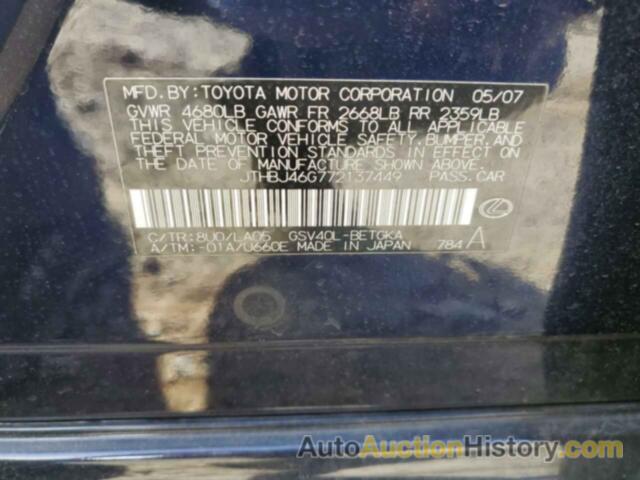 LEXUS ES350 350, JTHBJ46G772137449