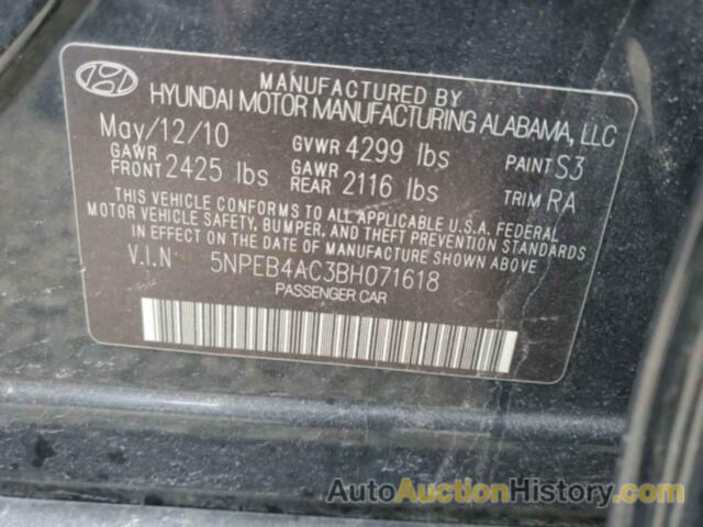 HYUNDAI SONATA GLS, 5NPEB4AC3BH071618