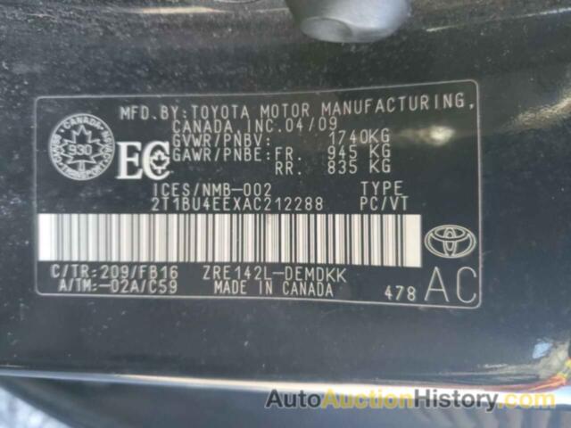 TOYOTA COROLLA BASE, 2T1BU4EEXAC212288