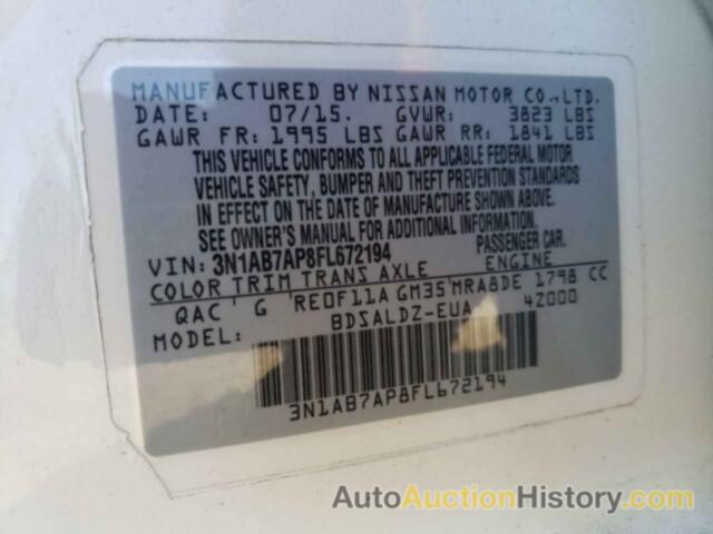 NISSAN SENTRA S, 3N1AB7AP8FL672194