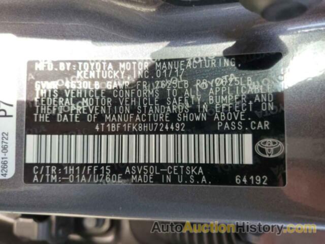 TOYOTA CAMRY LE, 4T1BF1FK8HU724492