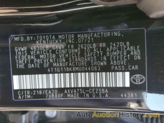 TOYOTA CAMRY SE, 4T1G11BK8MU044063