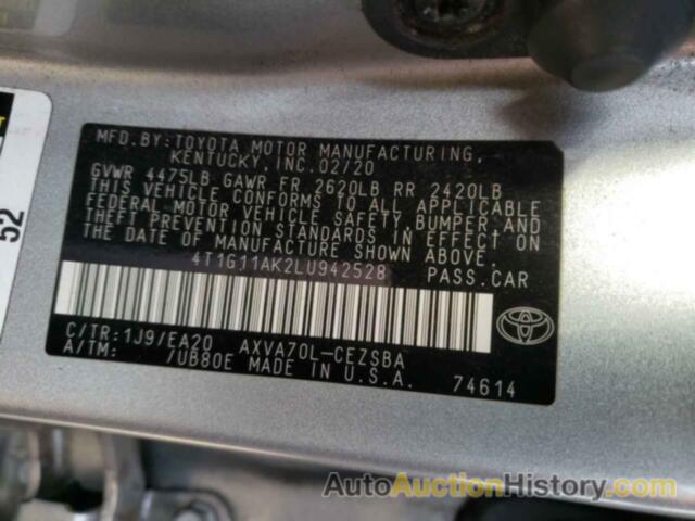 TOYOTA CAMRY SE, 4T1G11AK2LU942528