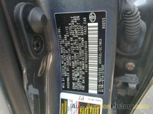 TOYOTA CAMRY L, 4T4BF1FK6DR279640