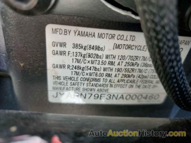 YAMAHA MTN1000, JYARN79E3NA000460