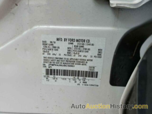 FORD EDGE SEL, 2FMPK4J90JBC54963