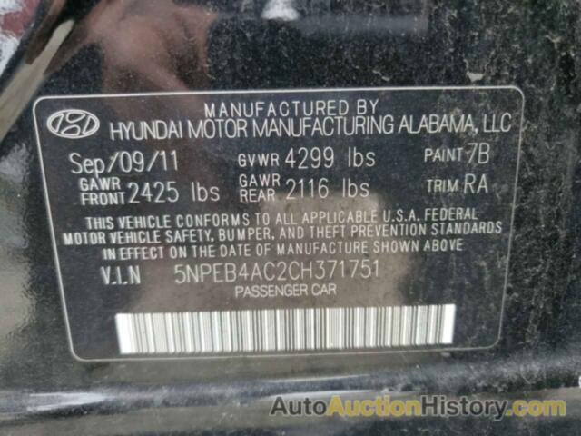 HYUNDAI SONATA GLS, 5NPEB4AC2CH371751