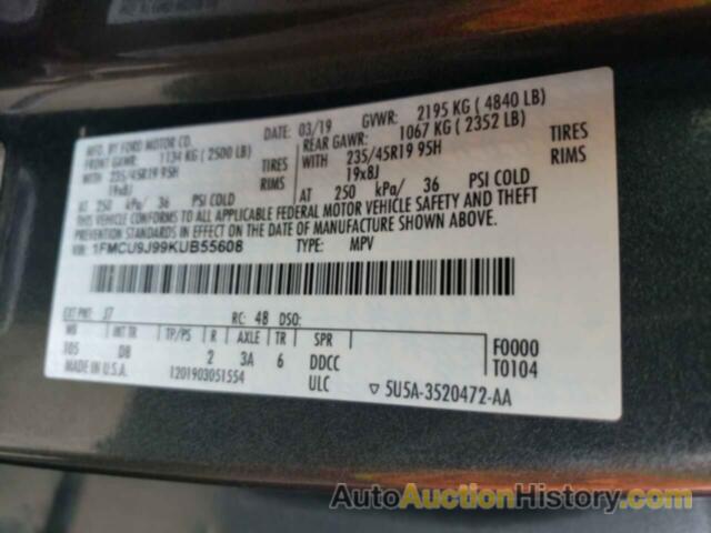 FORD ESCAPE TITANIUM, 1FMCU9J99KUB55608