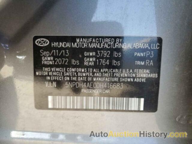 HYUNDAI ELANTRA GLS, 5NPDH4AE0DH416683