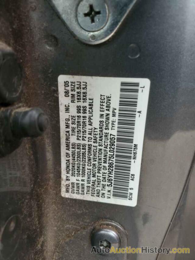 HONDA ELEMENT EX, 5J6YH28675L029057