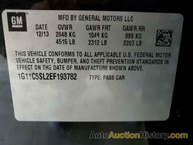 CHEVROLET MALIBU 1LT, 1G11C5SL2EF193782