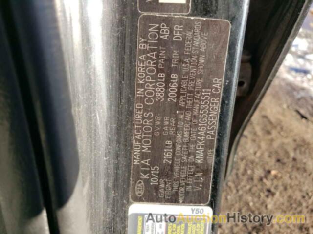 KIA FORTE LX, KNAFK4A61G5535511