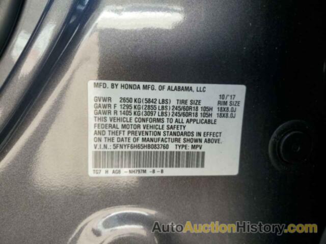 HONDA PILOT EXL, 5FNYF6H65HB083760