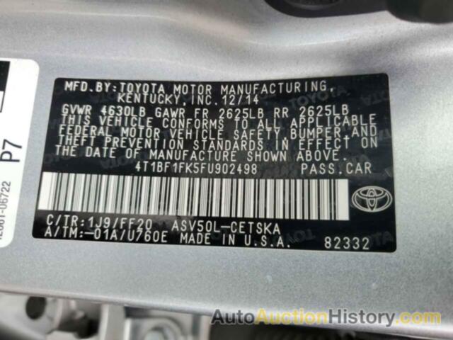 TOYOTA CAMRY LE, 4T1BF1FK5FU902498