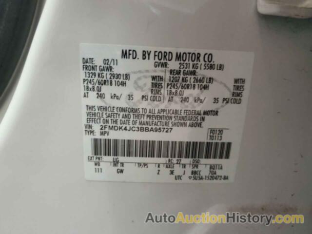 FORD EDGE SEL, 2FMDK4JC3BBA95727