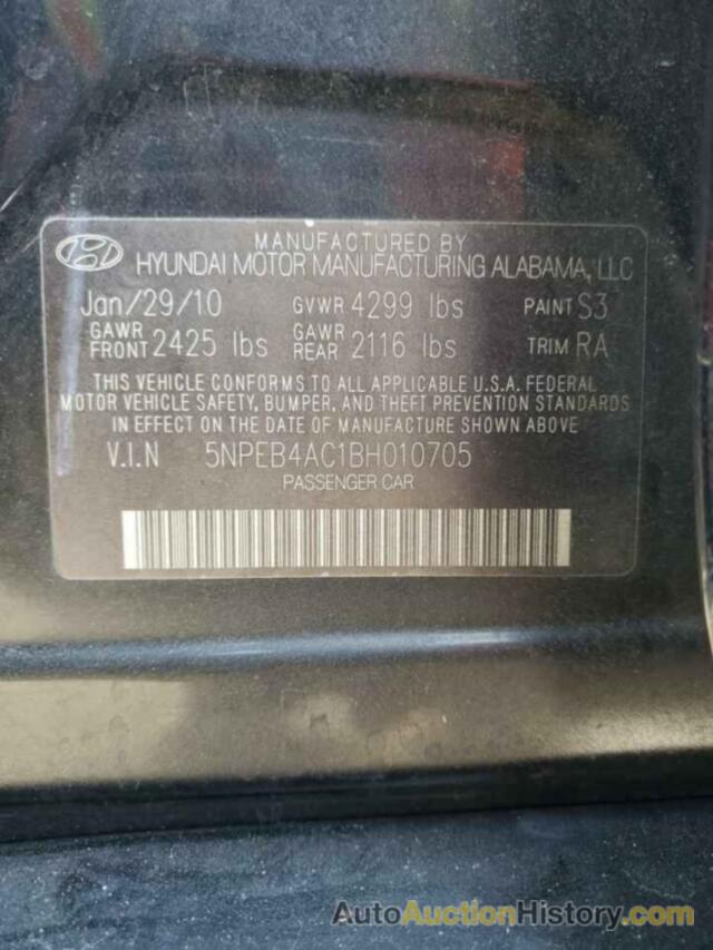 HYUNDAI SONATA GLS, 5NPEB4AC1BH010705