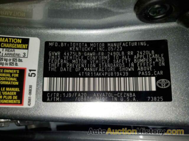 TOYOTA CAMRY LE, 4T1R11AK4PU819439