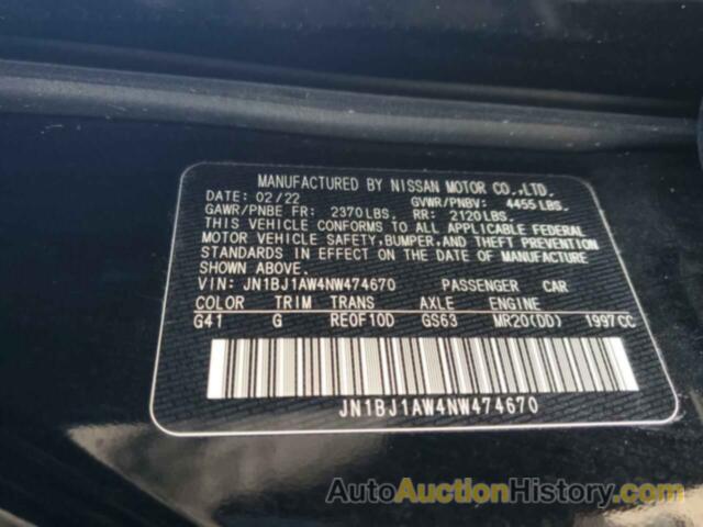 NISSAN ROGUE S, JN1BJ1AW4NW474670