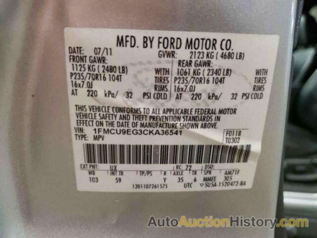 FORD ESCAPE LIMITED, 1FMCU9EG3CKA36541