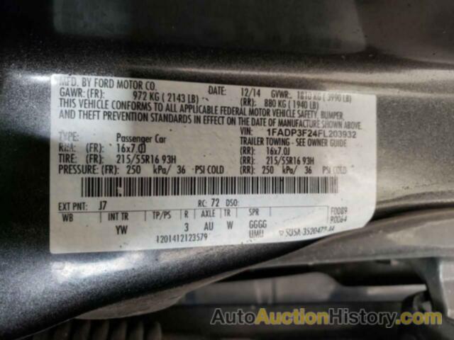 FORD FOCUS SE, 1FADP3F24FL203932