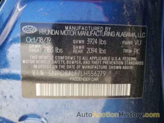 HYUNDAI ELANTRA SEL, 5NPD84LF7LH556279