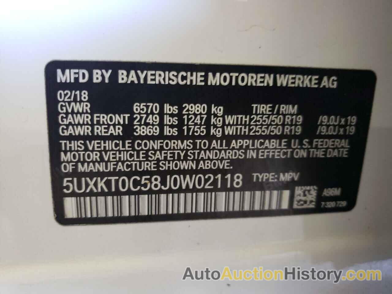 BMW X5 XDR40E, 5UXKT0C58J0W02118