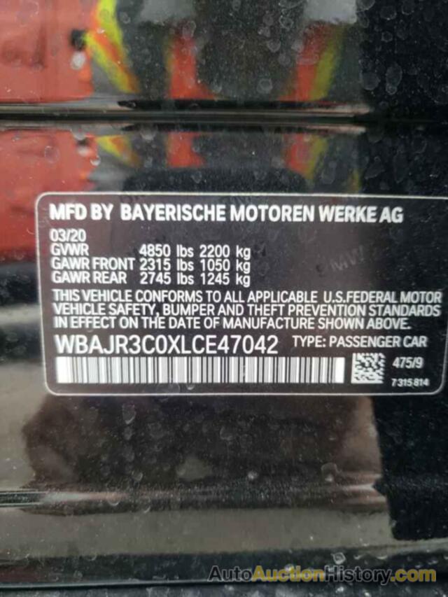 BMW 5 SERIES I, WBAJR3C0XLCE47042