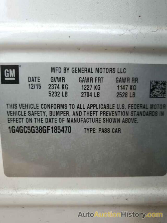 BUICK LACROSSE, 1G4GC5G38GF185470