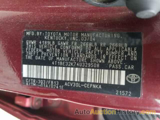 TOYOTA CAMRY LE, 4T1BE32K74U329508