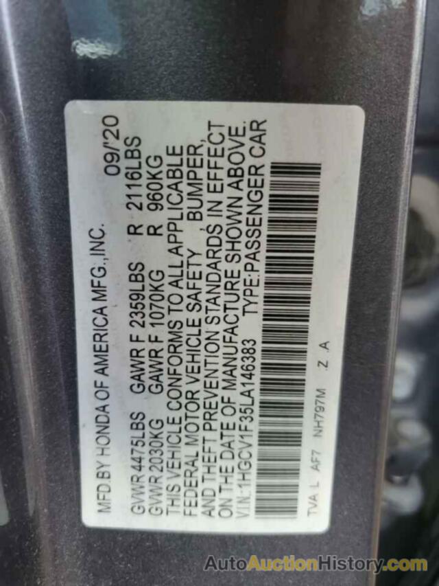 HONDA ACCORD SPORT, 1HGCV1F35LA146383