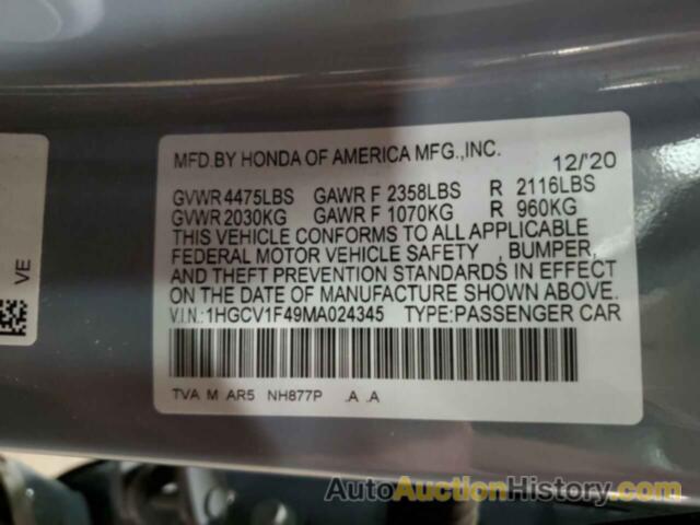 HONDA ACCORD SPORT SE, 1HGCV1F49MA024345