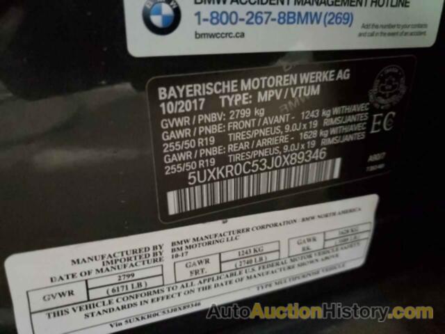BMW X5 XDRIVE35I, 5UXKR0C53J0X89346