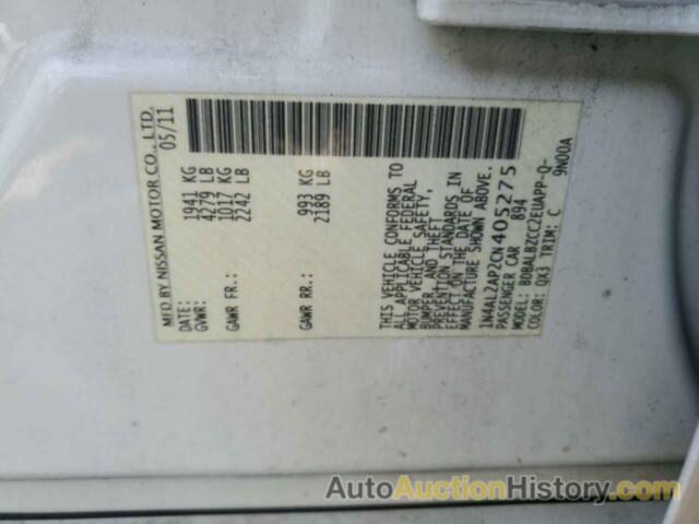 NISSAN ALTIMA BASE, 1N4AL2AP2CN405275