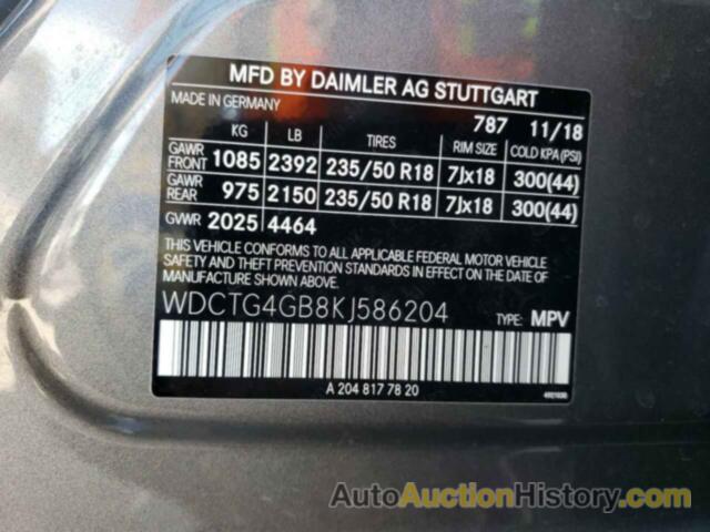 MERCEDES-BENZ GLA-CLASS 250 4MATIC, WDCTG4GB8KJ586204