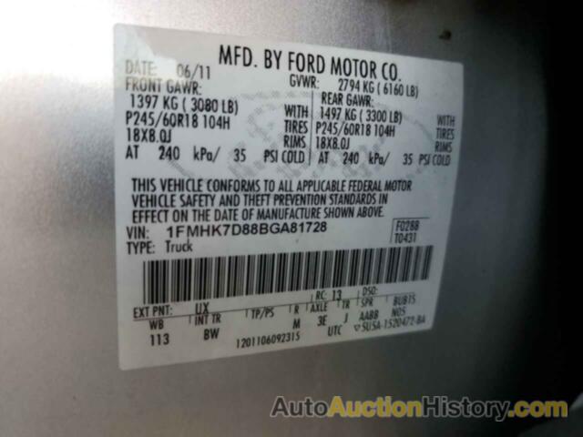 FORD EXPLORER XLT, 1FMHK7D88BGA81728