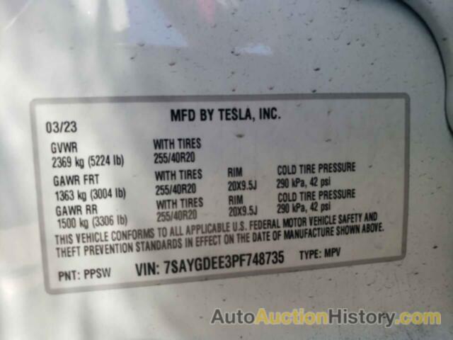 TESLA MODEL Y, 7SAYGDEE3PF748735