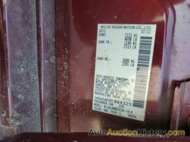 NISSAN MAXIMA S, 1N4AA5AP2CC864325