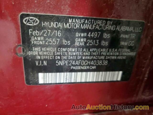 HYUNDAI SONATA SE, 5NPE24AF0GH403838