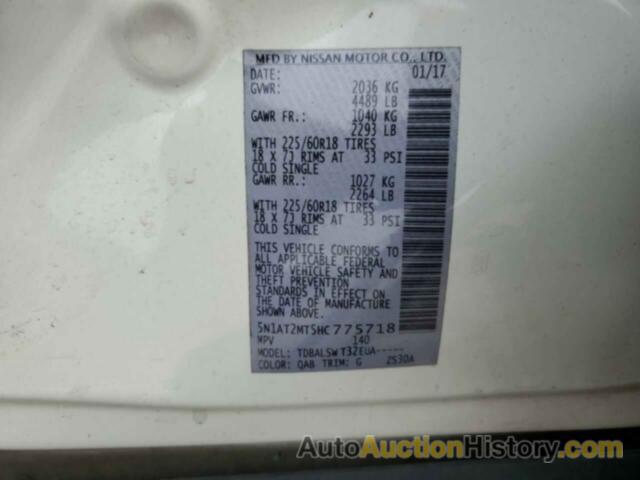 NISSAN ROGUE S, 5N1AT2MT5HC775718