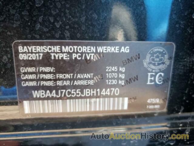 BMW 4 SERIES GRAN COUPE, WBA4J7C55JBH14470