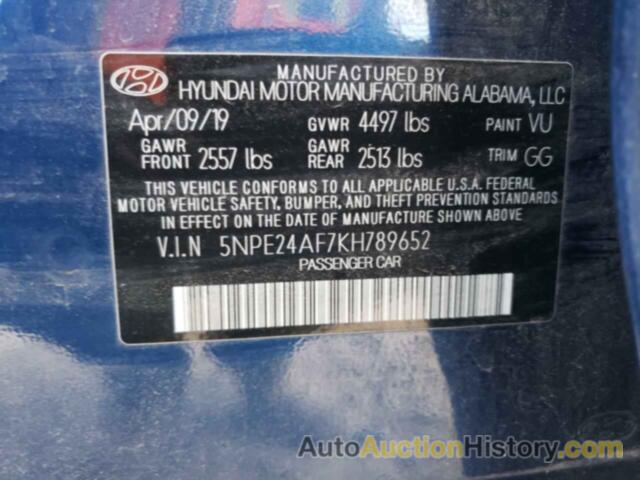 HYUNDAI SONATA SE, 5NPE24AF7KH789652