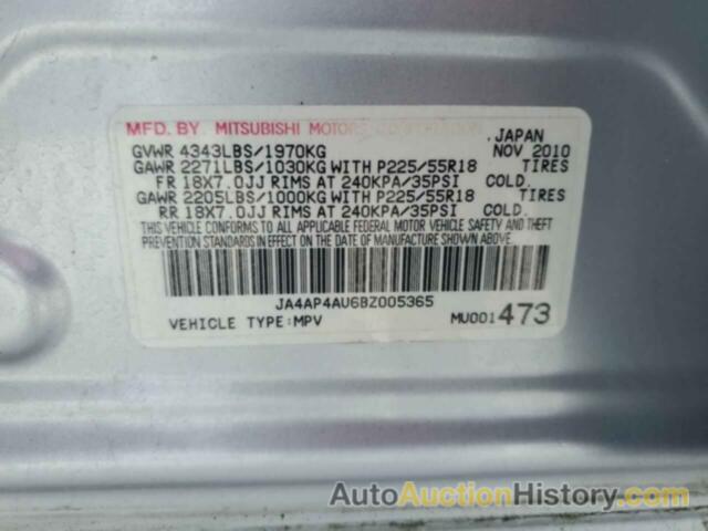 MITSUBISHI OUTLANDER SE, JA4AP4AU6BZ005365