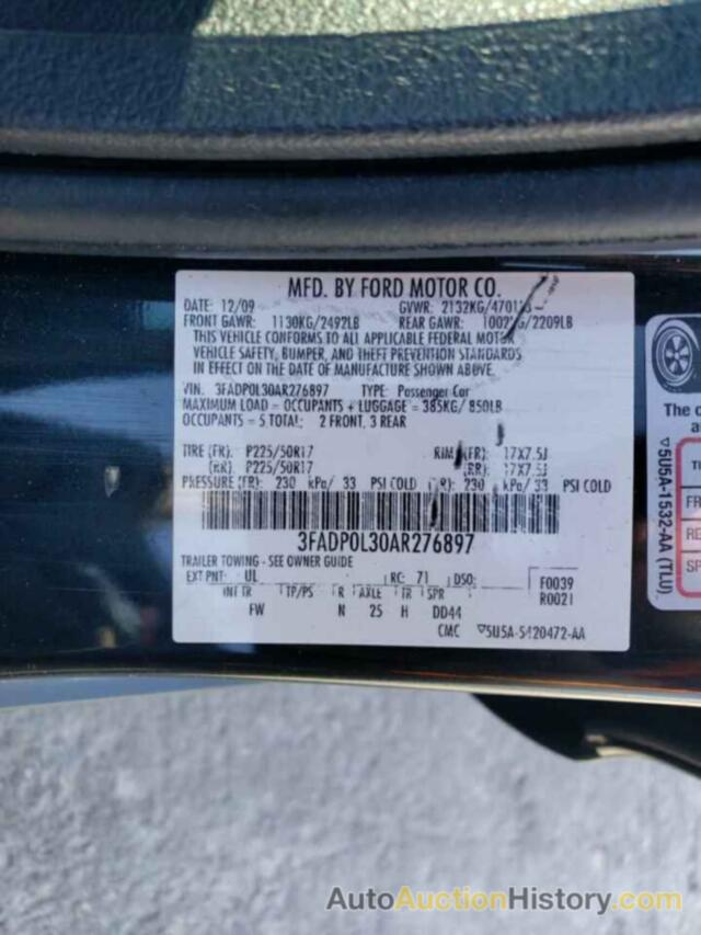 FORD FUSION HYBRID, 3FADP0L30AR276897