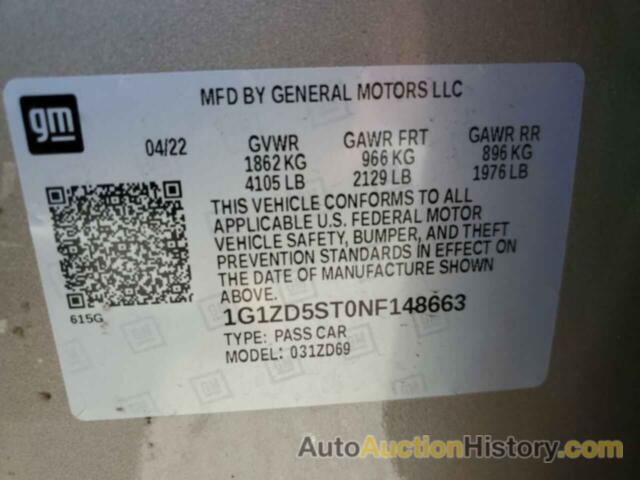 CHEVROLET MALIBU LT, 1G1ZD5ST0NF148663