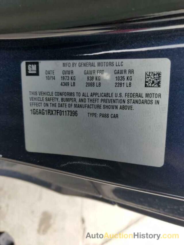 CADILLAC ATS, 1G6AG1RX7F0117396