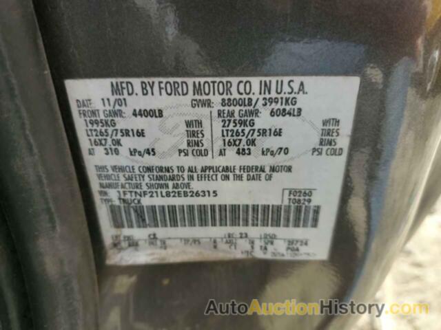 FORD F250 SUPER DUTY, 1FTNF21L82EB26315